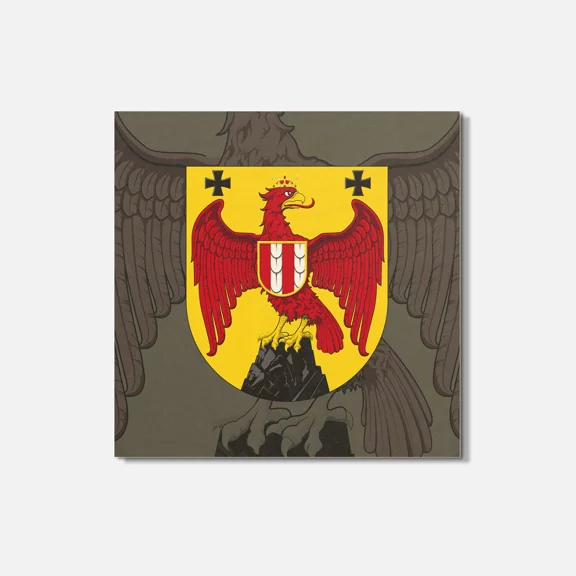 Burgenland City Coat Of Arms Austria 4'' X 4'' Square Wooden Coaster
