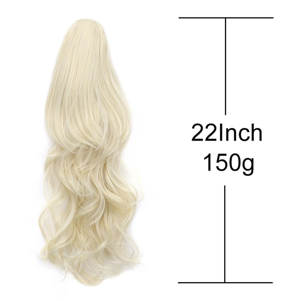 Drawstring Ponytail Hair Extension 22Inch Long Curly Layered Synthetic Fake Pony Tail Hairpieces for Women
