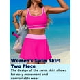 thumbnail image 3 of FEOYA Surf Suit Women Bikini Set Push Up Halter Swimsuit Tankini Modest Swimwear Bathing Suits Two Piece Pink S, 3 of 6