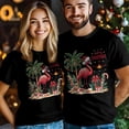 thumbnail image 4 of Camisetas informales de manga corta con flamencos navideños para hombre, camisetas gráficas, 4 of 8