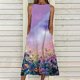 thumbnail image 2 of Vestido largo suelto sin mangas con bolsillo estampado informal de verano para mujer a la moda Fridja  hjkh5197, 2 of 8