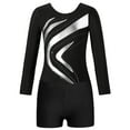 thumbnail image 3 of Zaldita Girls Sparkle Flame Gymnastics Leotard Ballet Dance Unitard with Sports Shorts Tumbling Silver 12, 3 of 7
