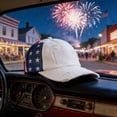 thumbnail image 6 of Lilixerw Flag Pattern Trucker Hat, Distressed Curved Brim Baseball Cap with Embroidery Detail, for Outdoor Gathering and Daily Wear Decoration, 7.08x5.11x3.14 inch, 6 of 6