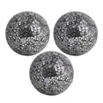 thumbnail image 1 of Juego de 3 esferas decorativas de cristal espejado de 10 cm / 4 pulgadas de diámetro - Juego de esferas para el hogar Negro plata, 1 of 9