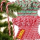 thumbnail image 2 of 100/10 piezas de adornos navideños de plástico con forma de bastón de caramelo para colgar en el árbol de Navidad, bastones de caramelo retorcidos para fiestas en interiores, 2 of 5