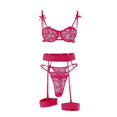 thumbnail image 5 of Gibobby Lenceria mujer sexy Día de San Valentín Ropa interior divertida para mujer, Color sólido, bordado, encaje, de Metal hueca, Sexy, conjunto de ropa interior diverti(Rosa caliente, M), 5 of 5