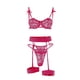 thumbnail image 5 of Gibobby Lenceria mujer sexy Día de San Valentín Ropa interior divertida para mujer, Color sólido, bordado, encaje, de Metal hueca, Sexy, conjunto de ropa interior diverti(Rosa caliente, M), 5 of 5