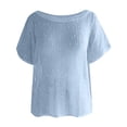 thumbnail image 5 of UDAUDU Women's Sheer Beach Cover Ups Knit Sweater Tops Long Sleeve Crochet Hollow Out Going Out See-Through Blouse Blue M, 5 of 7