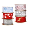 thumbnail image 3 of 6Pcs Christmas Ribbons Xmas Ribbons DIY Width 25mm Gifts Wrapping Ribbons Snowflake Stars Elk for Bow Making Cake Boxes Party Valentines Day, 3 of 7