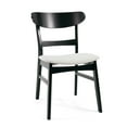 thumbnail image 3 of Christopher Knight Home 5-Piece Mid Century Modern Dining Table Set with Upholstered Chairs, Black+Light Beige, 3 of 13