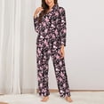 thumbnail image 3 of Wukai Daisies Flowers Print Women's Pajama Set - Soft Long Sleeve Sleepwear for Comfort and Style-Medium, 3 of 9