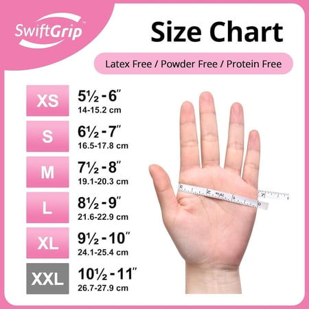 SwiftGrip Nitrile Gloves, Medical Exam Pink Gloves Disposable Latex Free Powder Free for Cleaning, Food Prep, Esthetician, 100-ct Box, Small