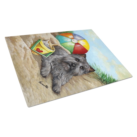 Carolines Treasures PPP3048LCB Cairn Terrier At the Beach Glass Cutting Board Large, 12H x 16W, multicolor
