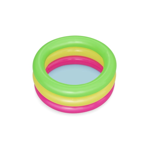 Bluescape Round 3-Ring Inflatable Multi-Color Kiddie Pool 27.5" x 12" Ages 2