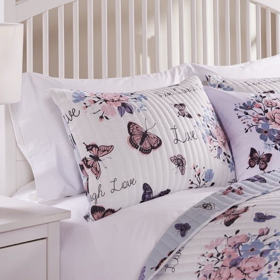 Barefoot Bungalow Garden Joy Pillow Sham, King 20x36-inch, White