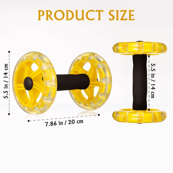 CIMAXIC Abdominal Muscle Building Exercise Wheel Yellow 1 Pair