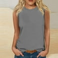 thumbnail image 2 of Women's T-Shirts Casual Loose Fit Sleeveless Print Tank Tops Summer Beach Blouse Crewneck Vest for Everyday Wear, 2 of 4