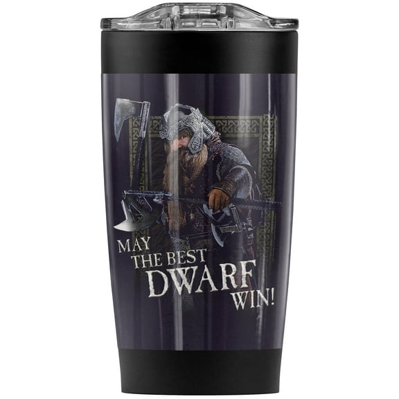 The Lord Of The Rings/Gimli The Best Dwarf Stainless Steel Tumbler 20 oz Coffee Travel Mug/Cup, Vacuum Insulated & Double Wall with Leakproof Sliding Lid | Great for Hot Drinks and Cold Beverages