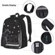 thumbnail image 3 of Easygdp Star Gazing Cat Illustration Mochila para Niños y Niñas con Set de Caja de Almuerzo y Estuche para Lápices 3 en 1, Mochila Escolar Estampada para Adolescentes, 3 of 7
