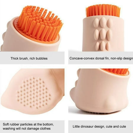 

Silicone Laundry Scrub Brush Multi-Use Household Clothes Washing Brush Scrubbing Brush for Clothes Underwear Shoes Pink