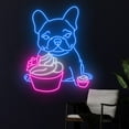 thumbnail image 2 of Handmadetneonsign French Bulldog Ice Cream Neon Sign, Skateboard French Ice Cream Led Sign Decor, 2 of 5