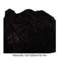 thumbnail image 3 of Soft Double-Sided Fleece Blanket, Warm Solid Color Throw Blanket for All Season Home Use - Black, 3 of 6