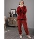 thumbnail image 3 of Conjuntos de pijamas para mujer, pijamas de mujer para estar en casa, cómodos, cálidos y suaves, conjuntos de ropa de dormir para mujer, pijamas suaves de vellón mullido para mujer, talla XLL, C, 3 of 4