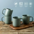 thumbnail image 4 of Juego de 6 tazas de café de cerámica con mango grande y borde ondulado, apto para horno, 4 of 4