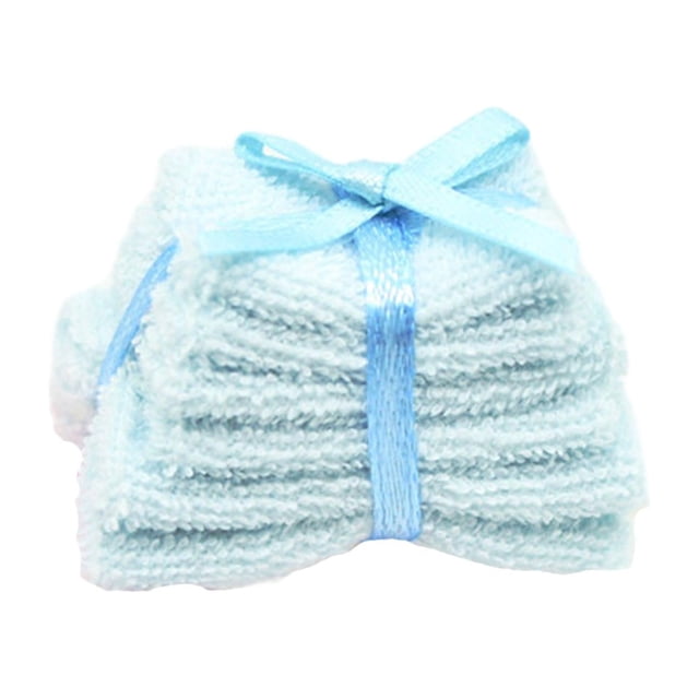 Modelo de Toalla de Simulación, Casa de Muñecas en Miniatura, Toalla de ño, Piezas de Muñeca BJD, Juego de Decoración para Casa de Muñecas para Sumi azul