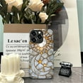 thumbnail image 6 of Punmada Compatible with iPhone 16 Pro Glossy Case For Girl Boy Full Body Protective Hard Shell Esthetics Pattern White Marble Golden Sun Moon Mosaic, 6 of 7