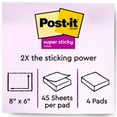 thumbnail image 3 of Post-it® Super Sticky Notes, 8 in x 6 in, Energy Boost Collection, Lined, 4 Pads/Pack, 45 Sheets/Pad, 3 of 11