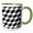 Green/White, variant on 3drose, Cubes Design in Black, White and Gray., 11oz Two-tone Yellow Mug