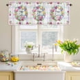 thumbnail image 4 of Valances for Windows Happy Easter Eggs Tulips Daisy Rod Pocket Short Curtain for Bathroom Living Room Bedroom Colorful Striped 1 Panel 42x12in, 4 of 9