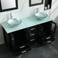 thumbnail image 4 of Wonline Black 60" Bathroom Vanity Cabinets Solid Wood w/ Vessel Sink/Glass Top/Mirror, 4 of 7