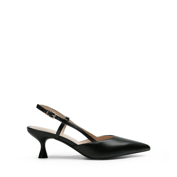 BURUDANI Women's Slingback Kitten Heels Closed Pointed Toe Low Stiletto Heels Dress Bridal Party Wedding Pumps Shoes