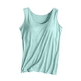 thumbnail image 2 of Tank Tops with Built In Bras - Women Sleeveless Casual Shirts Racerback Workout Yoga Camisole Tops Comfy Undershirt Green XL, 2 of 6