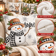 thumbnail image 3 of Lomyolo Merry Christmas Throw Pillow Covers Set of 4, 18x18 Inch Red Holiday Cushion Cases with Reindeer & Tree Print, Soft Xmas Decorations for Couch, Sofa, Winter Home Decor Gift, 3 of 7