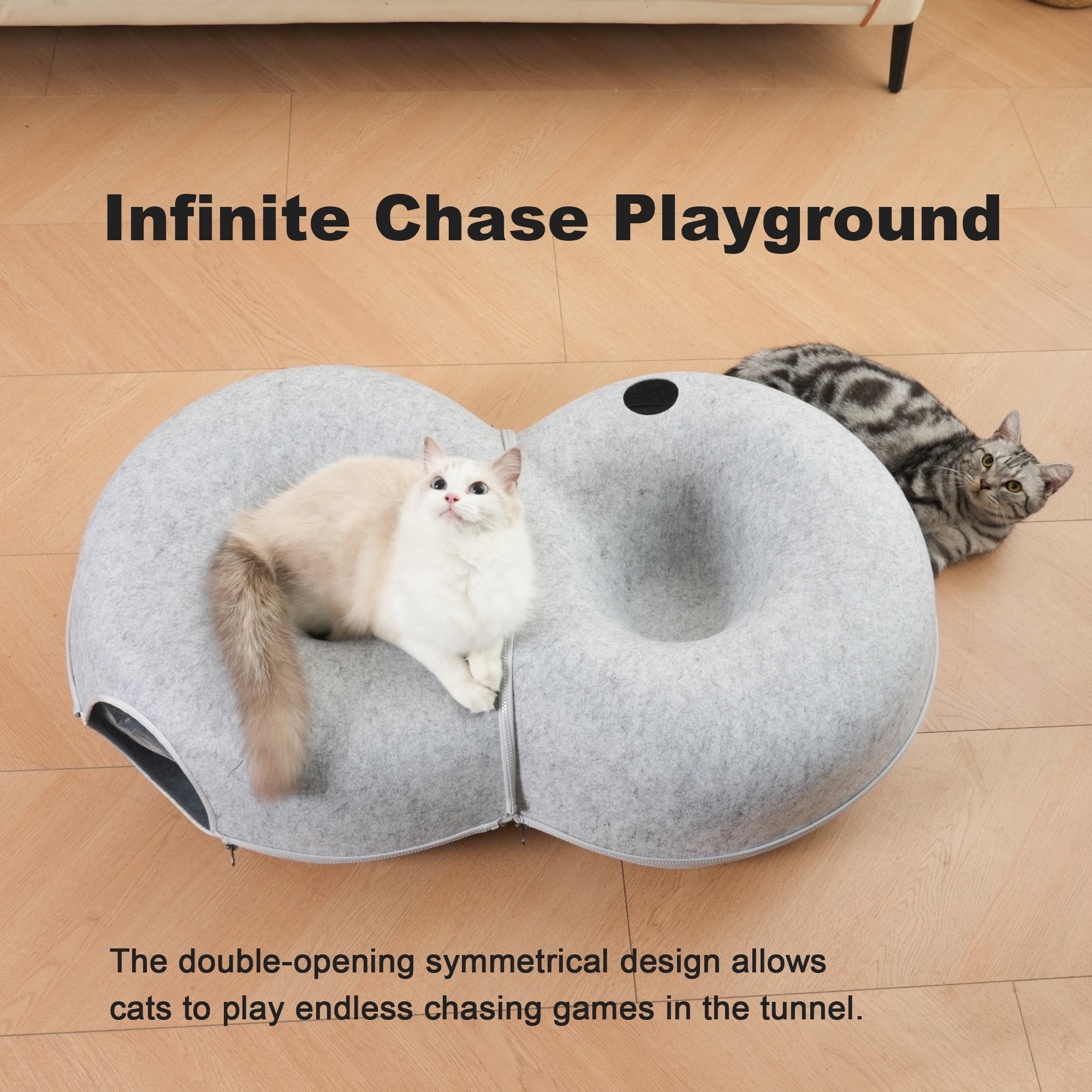 DOOKRON 8-Shaped Large Cat Tunnel Bed,  Peekaboo Cat  Cave