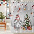 thumbnail image 6 of Grey Gnomes Christmas Shower Curtains for Bathroom, Xmas Tree Branch Balls Snowflake Waterproof Fabric Shower Curtain for Bathroom Bathtub Decoration, Machine Washable, 72"x84", 6 of 9