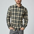 thumbnail image 3 of Brglopf Men's Flannel Shirts Classic Plaid Long Sleeve Shirt Soft Comfy Casual Fashion Button Down Shirts Jackets with Pocket Beige S, 3 of 7