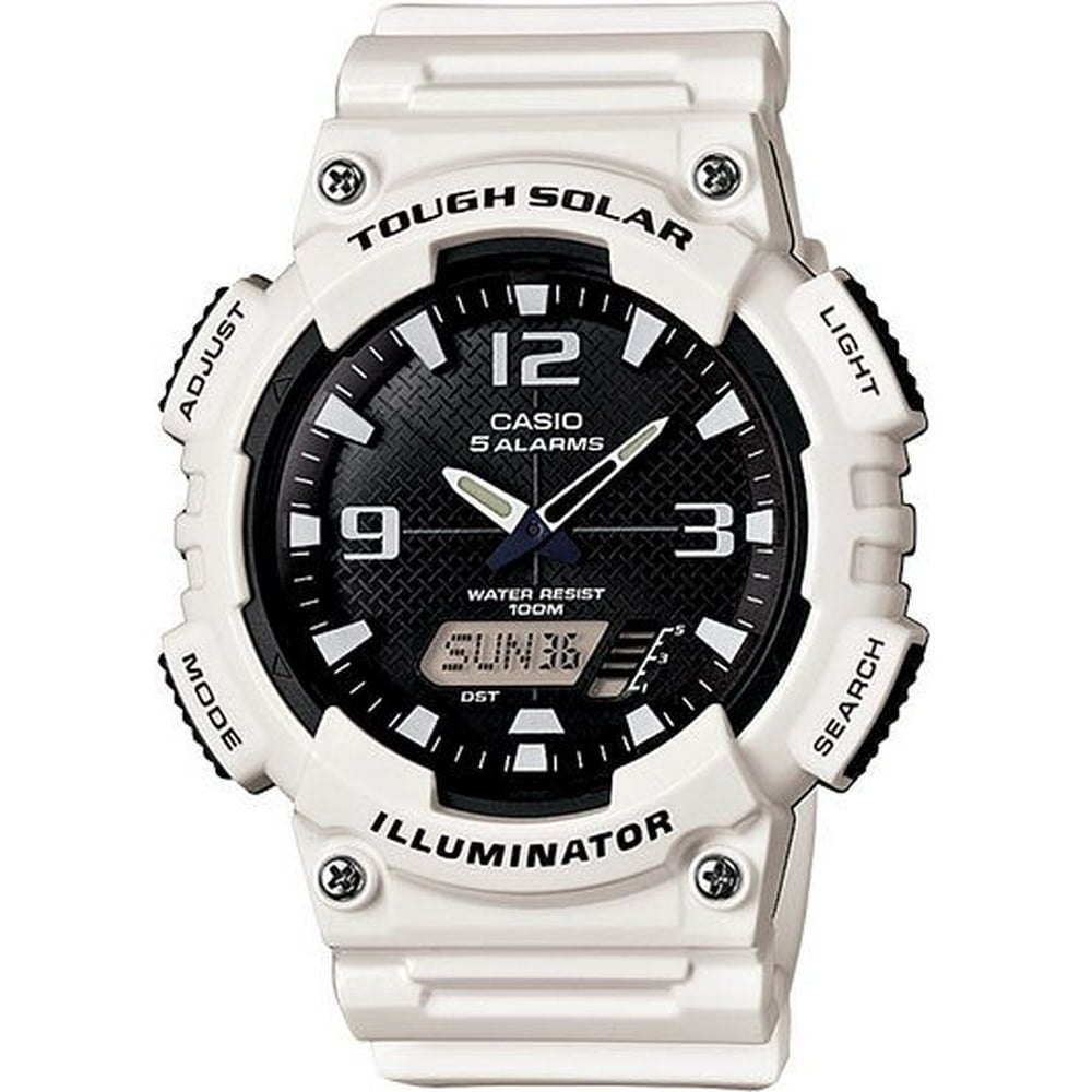 Casio Casio Men's Solar Sport Combination Watch, White Glossy Resin