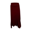 thumbnail image 4 of Wxolcjlv Womens Solid Handkerchief Hem Maxi Skirt Fold Over Waist With Side Pockets Casual Long Skirts, 4 of 4