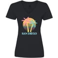 thumbnail image 3 of Inktastic San Diego California Beach Vacation Women's V-Neck T-Shirt, 3 of 5