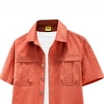 thumbnail image 5 of Kalauyu Men's Button Down Shirts Short Sleeve Cotton Shirts with Double Chest Pocket Lightweight Casual Outdoor Work Solid Color Cargo Tops, 5 of 6