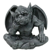 The Thinker Medieval Winged Gargoyle With Hand On Cheek Thinking Figurine