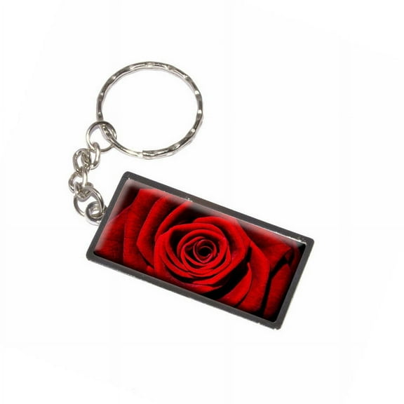 Red Rose Keychain Key Chain Ring