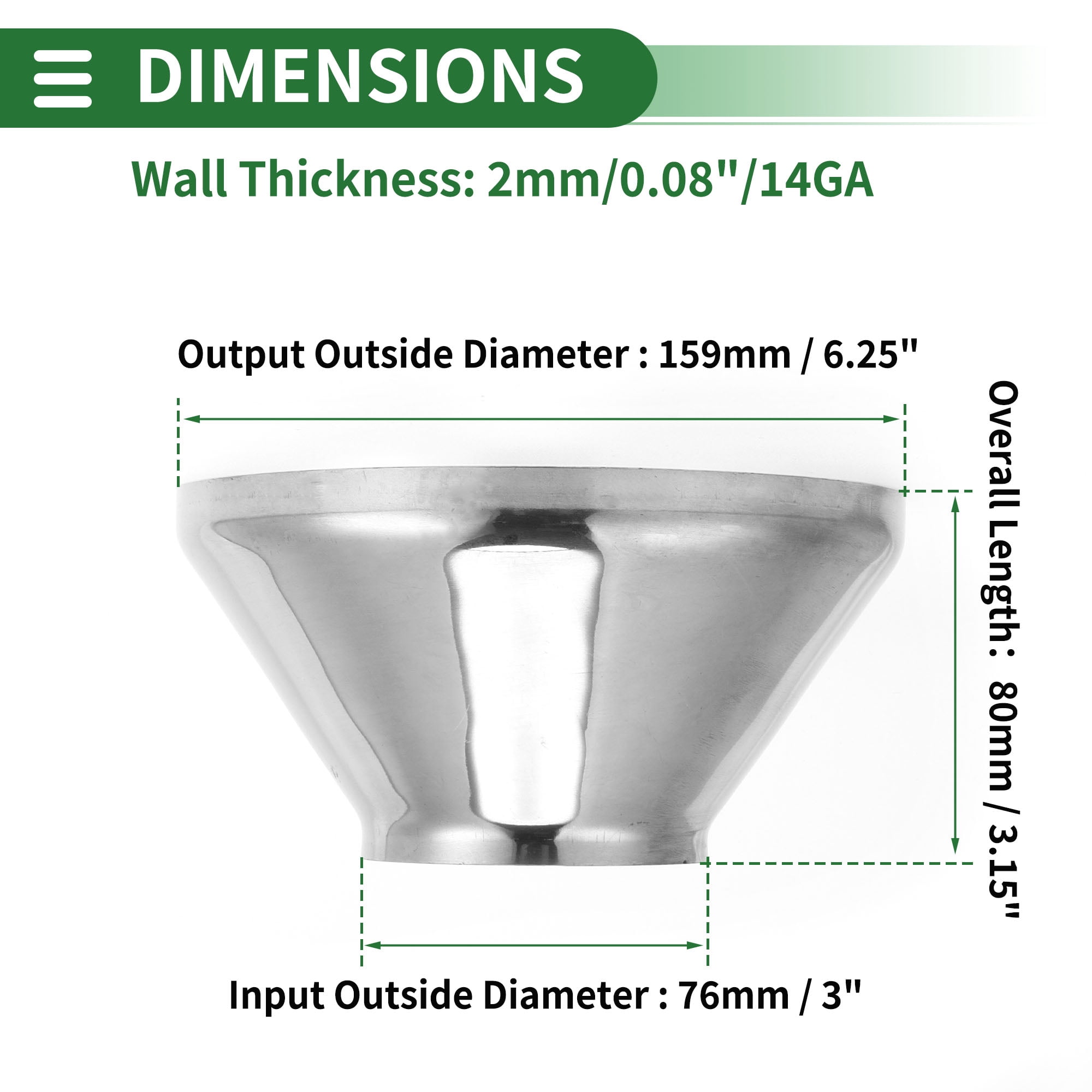 Unique Bargains Mandrel Bend Elbow Concentric Reducer Pipe Adapter 3" OD to 6.25" OD