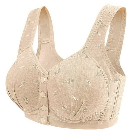 SMihono Bra for Women No Underwire Thin Straps Solid Wireless Bras Workout Tops Bras Lace Lace Minimizer Bras Heavy Breast Beige XXL