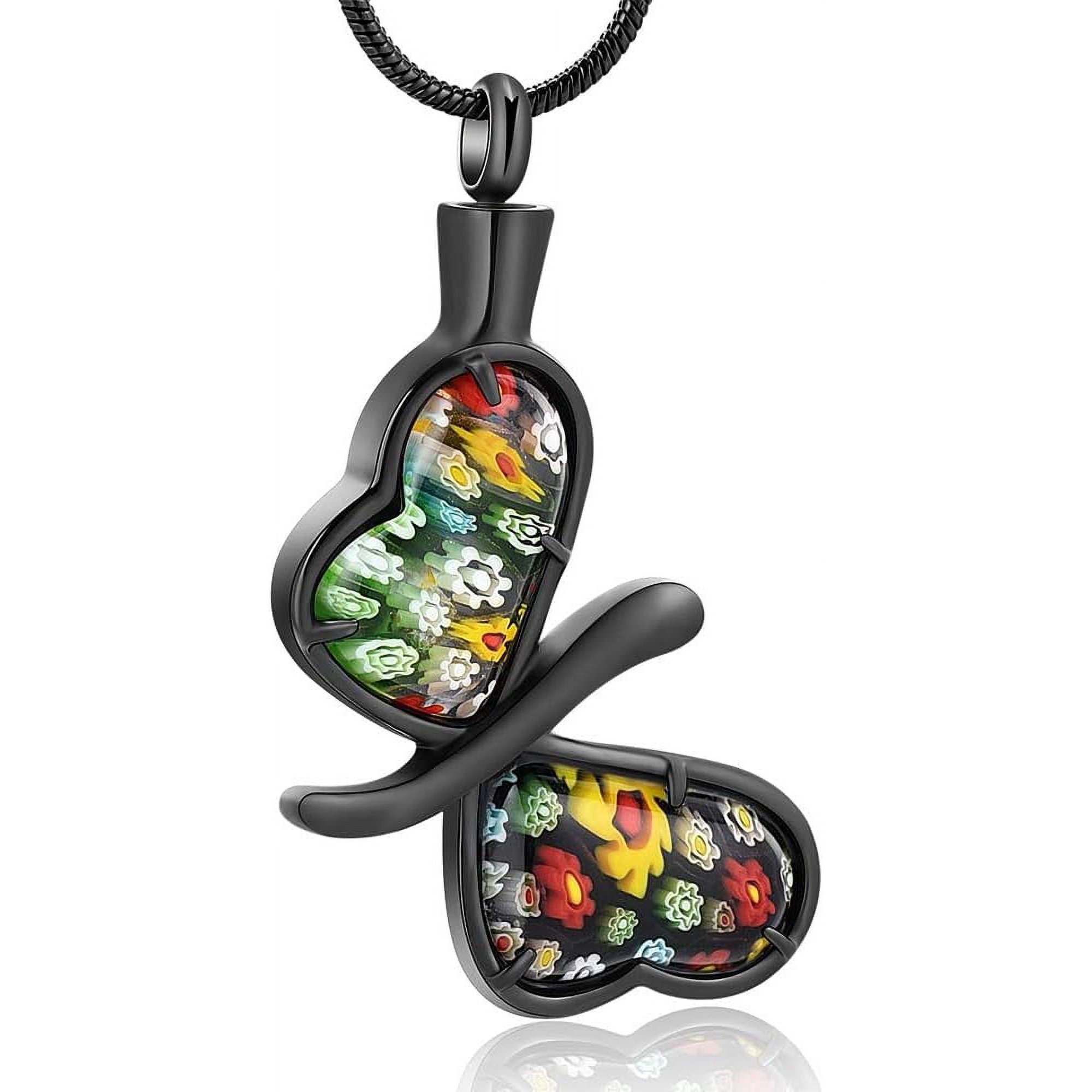 Minicremation Cremation Jewelry for Ashes - Memorial Keepsake for Beloved's Ashes Urn Pendants Butterfly Cremation Necklace for Ashes for Women