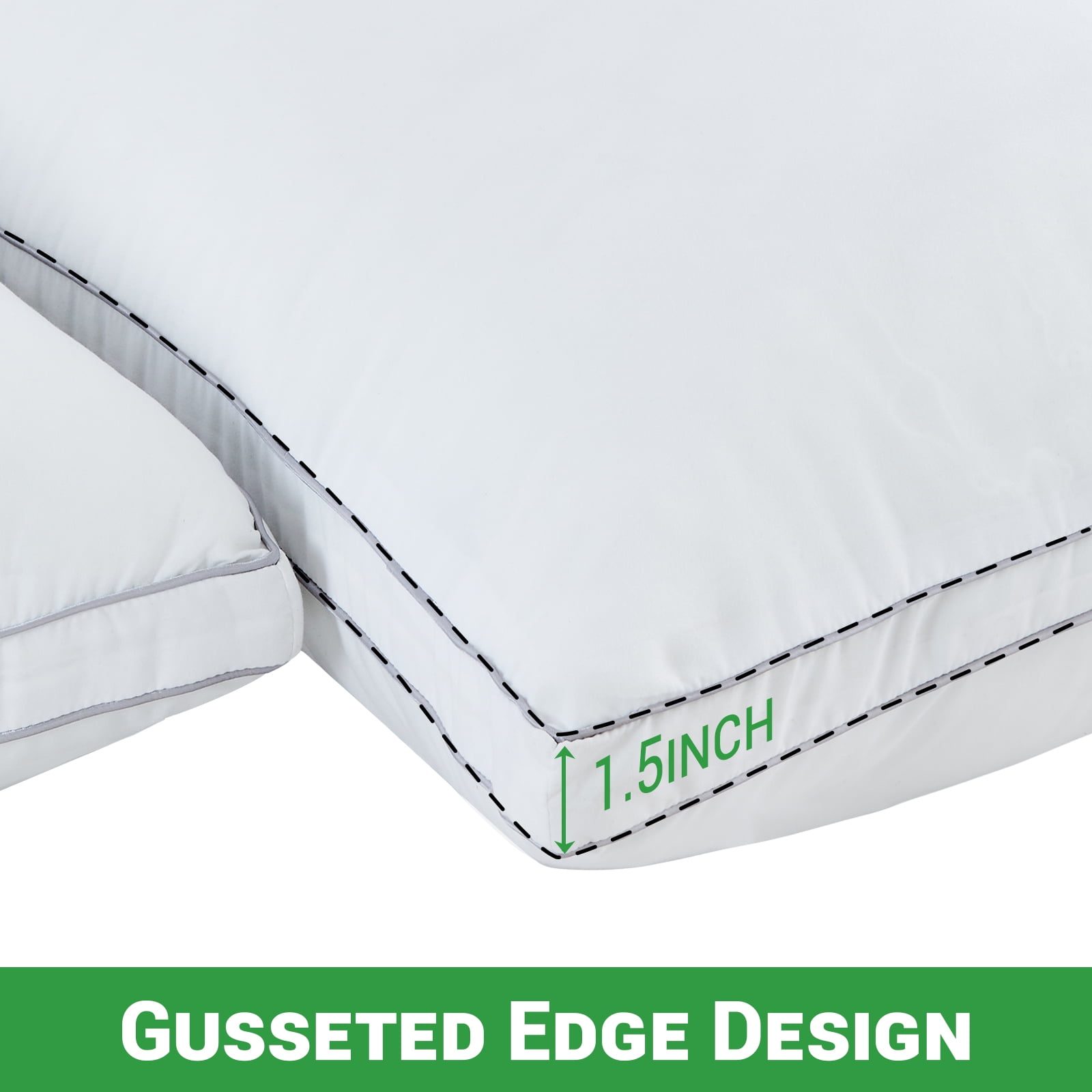 GOGREEN 2 Pack Pillows for Bed, Standard Size Pillows Insert for Side and Back Sleepers, Soft Down Alternative Microfiber Filled Extra Firm Pillows, 20 x 26 Inches